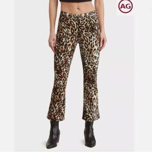 AG Women's Pant The Quinne Crop High Rise Kick-Flare Bold Leopard Ivory Dust 26